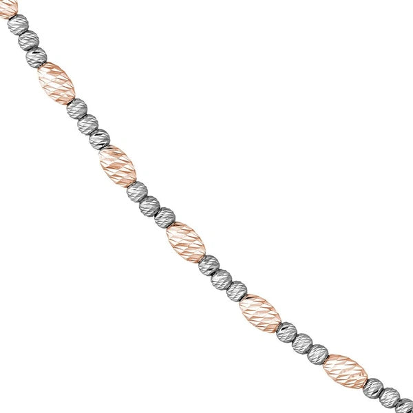D/C  White and Rose Gold Bead Necklace