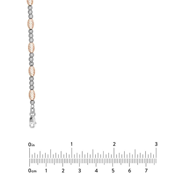 D/C  White and Rose Gold Bead Necklace