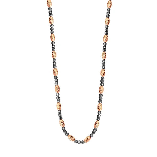 D/c Pink Ov.Bead And Black Rnd Bead Neck