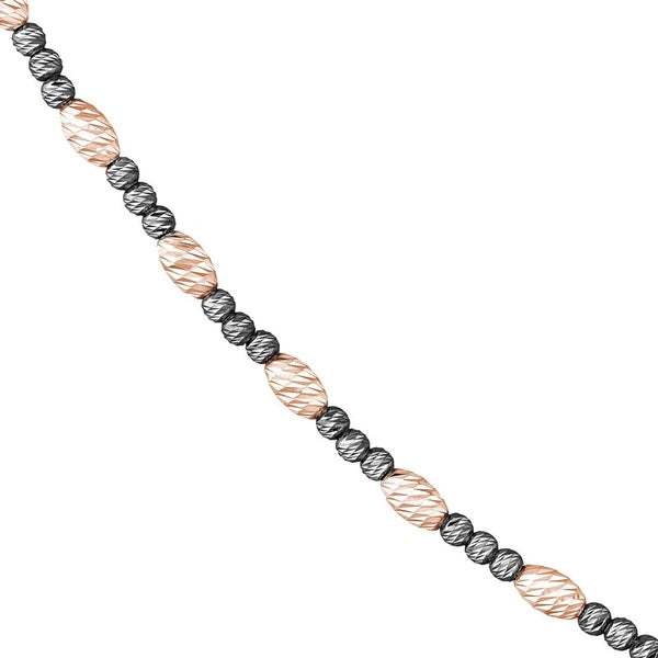 D/c Pink Ov.Bead And Black Rnd Bead Neck
