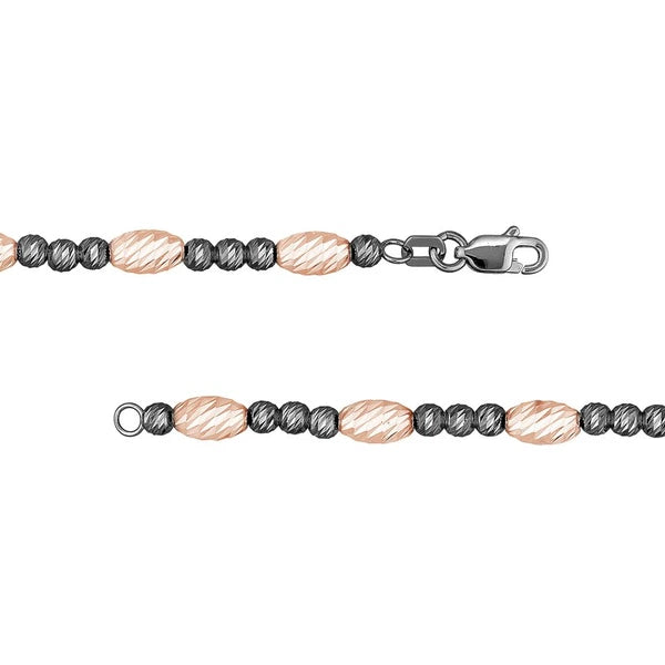 D/c Pink Ov.Bead And Black Rnd Bead Neck