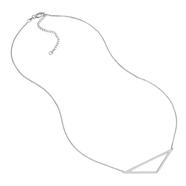 Sterling Silver Elongated Triangle Necklace