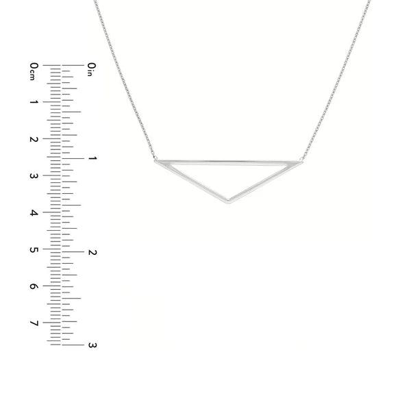 Sterling Silver Elongated Triangle Necklace