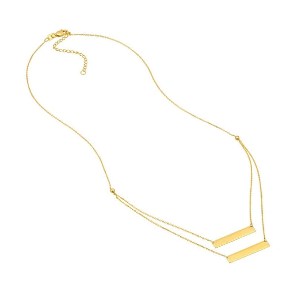 Mini Bar Layered Duo Adjustable Necklace