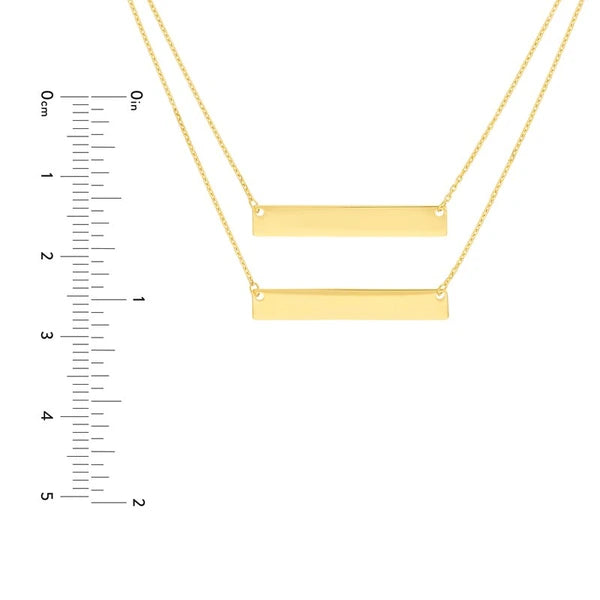 Mini Bar Layered Duo Adjustable Necklace