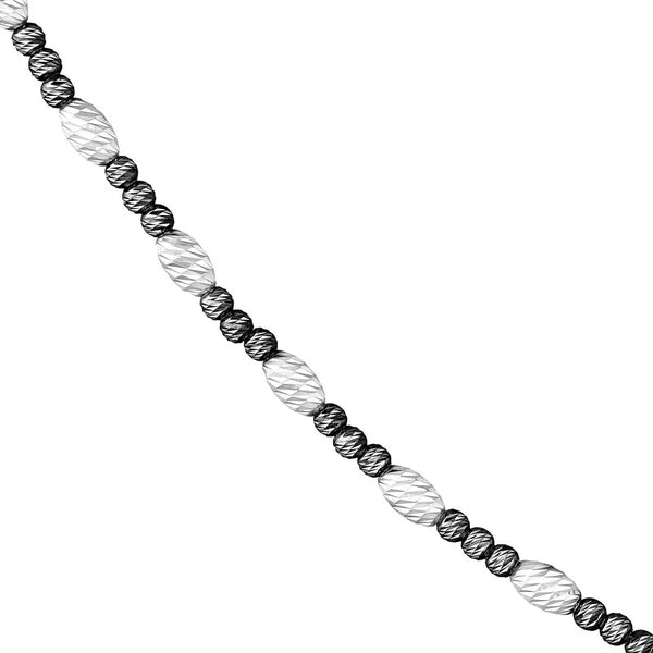 D/c Wht Ov.Bead And Black Rnd Bead Neck