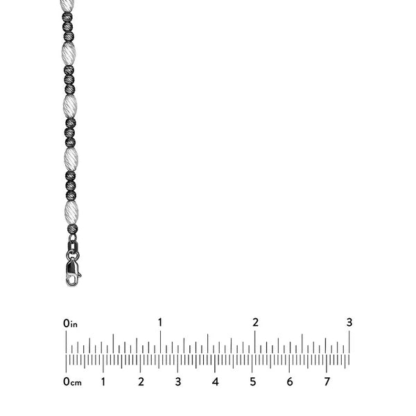 D/c Wht Ov.Bead And Black Rnd Bead Neck