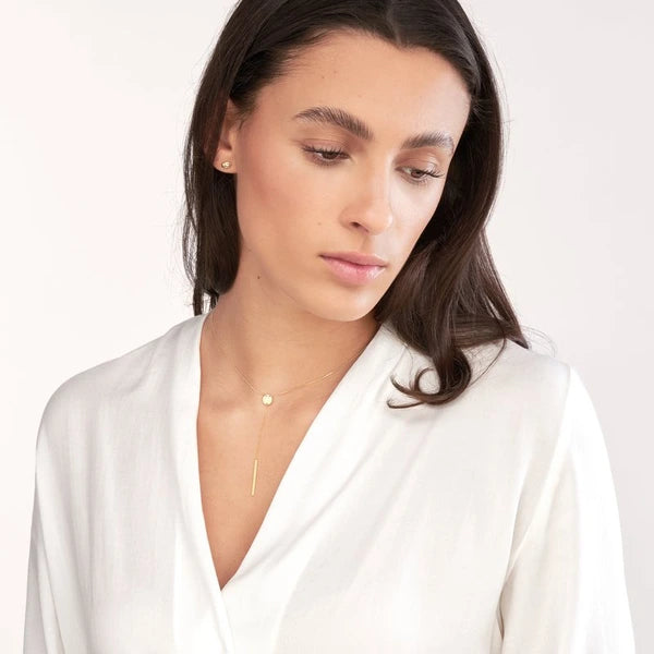 Disc and Bar Lariat Necklace