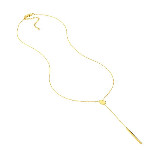 Disc and Bar Lariat Necklace