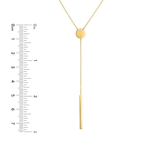 Disc and Bar Lariat Necklace