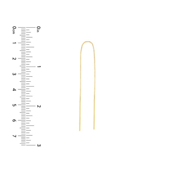 Staple Bar Threader Earrings on Box Chain