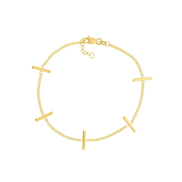 Upright Staple Bars Adjustable Bracelet