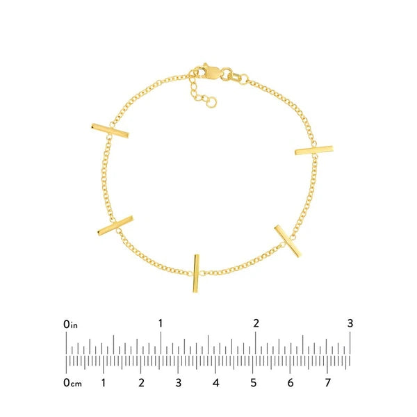 Upright Staple Bars Adjustable Bracelet