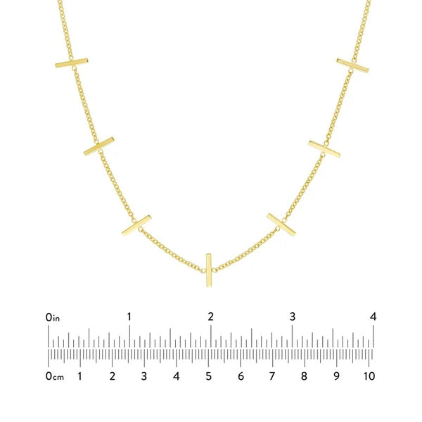 Seven Upright Staple Bars Necklace