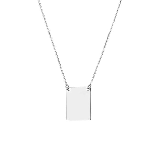 Engravable Rectangle Plate Adj. Necklace