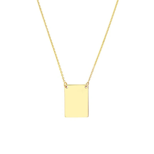Engravable Rectangle Plate Adj. Necklace
