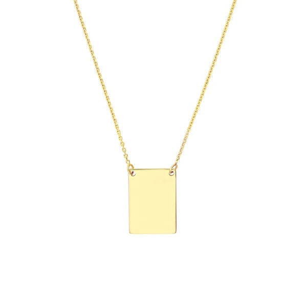 Engravable Rectangle Plate Adj. Necklace