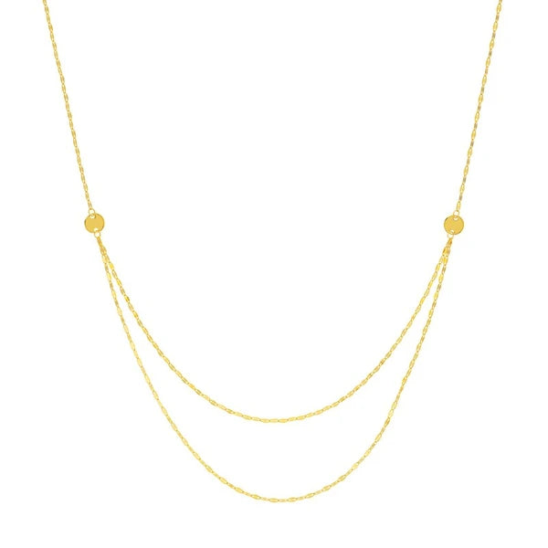 Graduated Hammered Mariner Chain Necklace