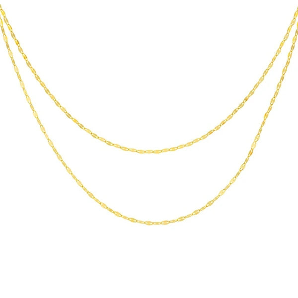 Graduated Hammered Mariner Chain Necklace