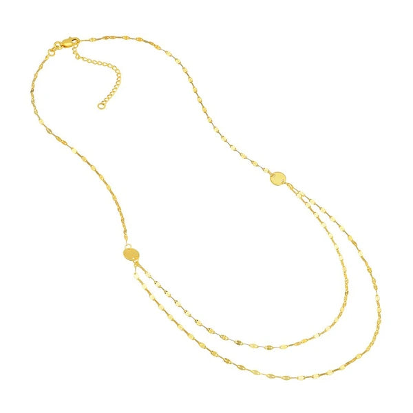 Graduated Hammered Mariner Chain Necklace