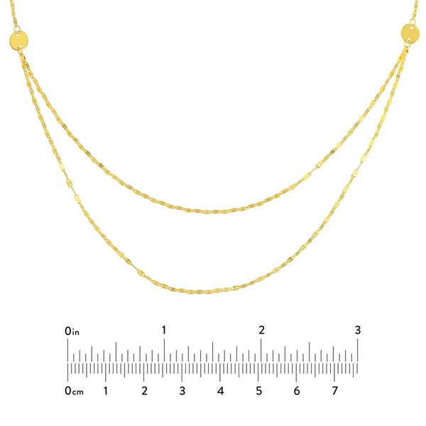Graduated Hammered Mariner Chain Necklace