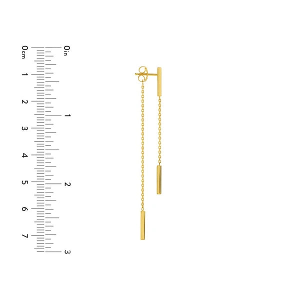 Front and Back Double Staple Bar Earrings