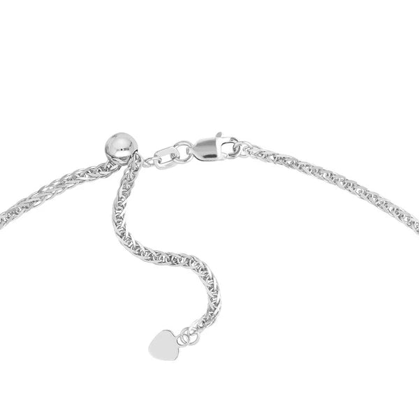 Sterling Silver 2.25mm Adjustable Square Wheat Chain