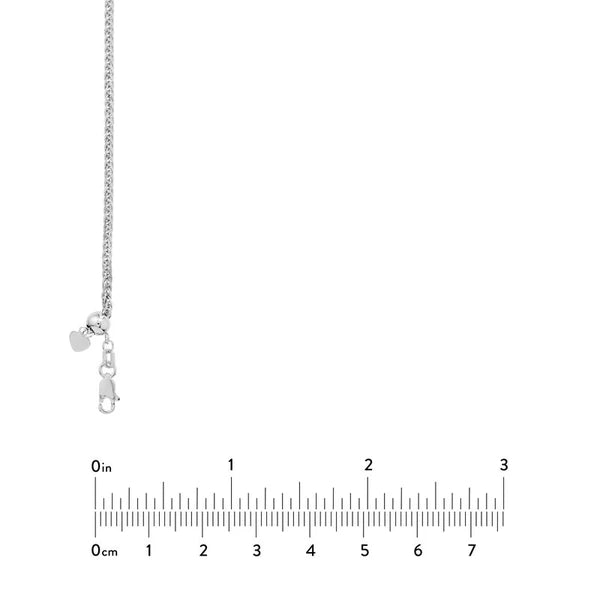 Sterling Silver 2.25mm Adjustable Square Wheat Chain