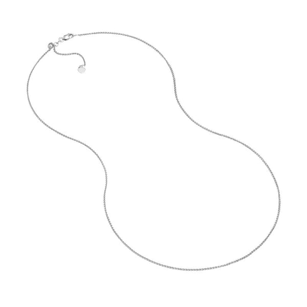 Sterling Silver 1.25mm Adjustable Wheat Chain