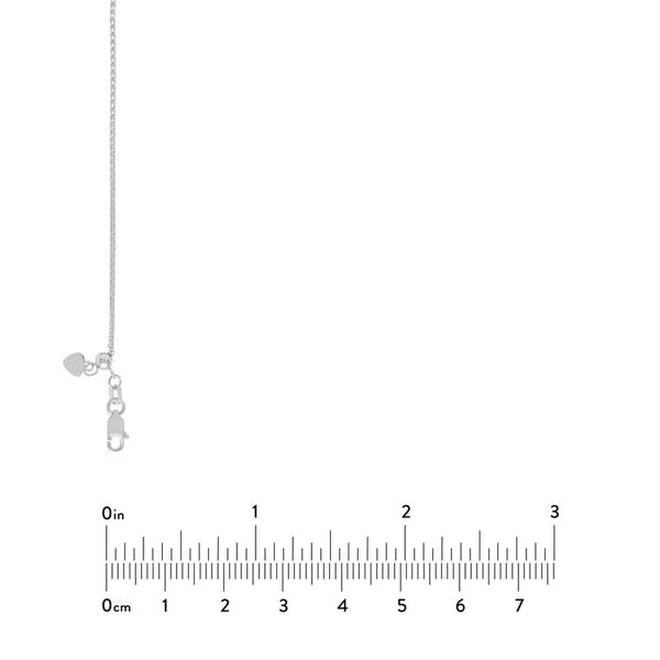 Sterling Silver 1.25mm Adjustable Wheat Chain