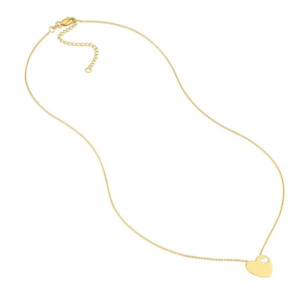 Heart with Cutout Adjustable Necklace