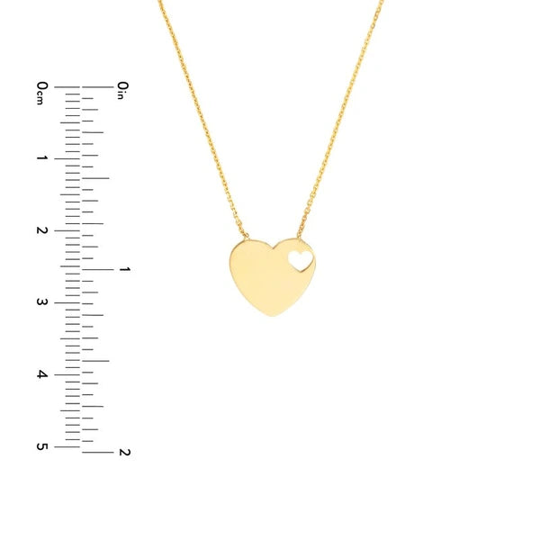 Heart with Cutout Adjustable Necklace