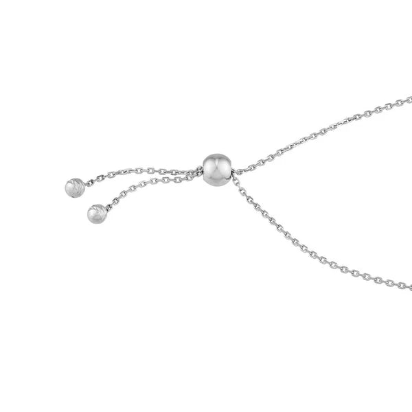Sterling Silver White and Yellow D/C Beads Bolo Bracelet