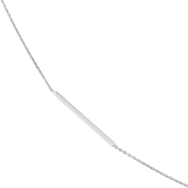 Sterling Silver Staple Bar Station Long Necklace