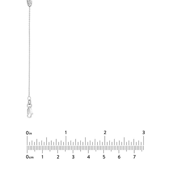 Sterling Silver Diamond-Cut Oval Bead Station Long Necklace