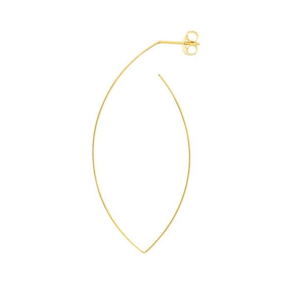 Wire Marquise Hoop Earrings on Post Back