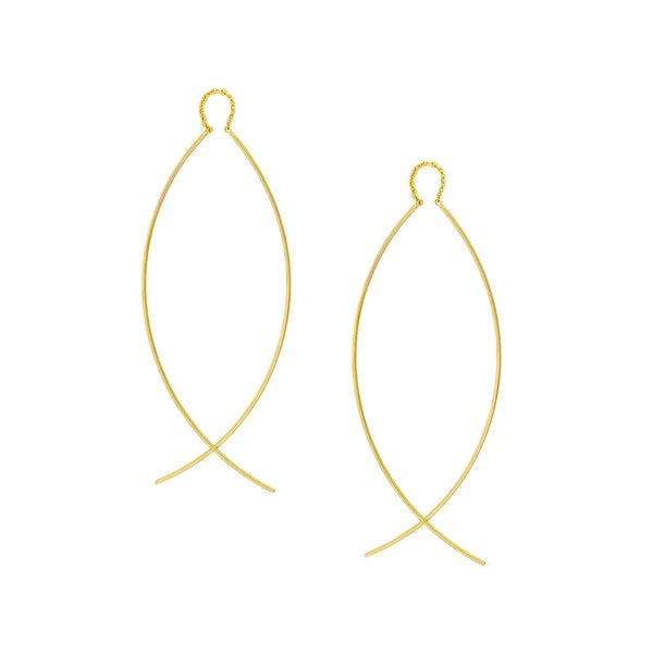 Curved Wire Threader Earrings