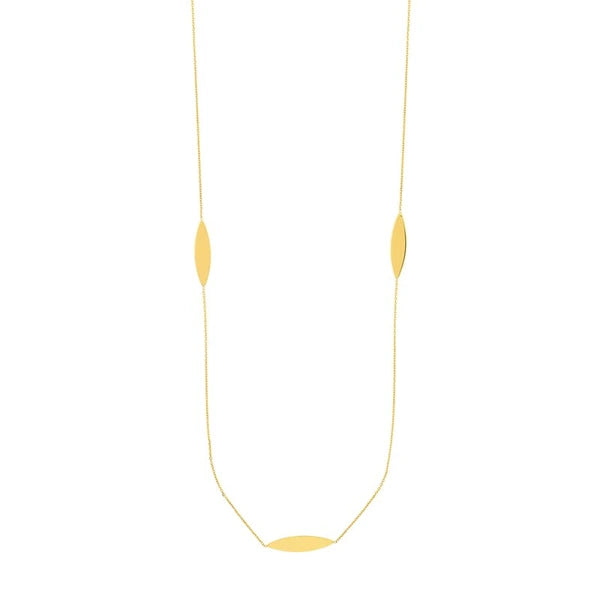 Sterling Silver Marquise Station Long Necklace