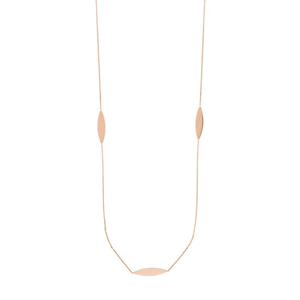 Sterling Silver Marquise Station Long Necklace