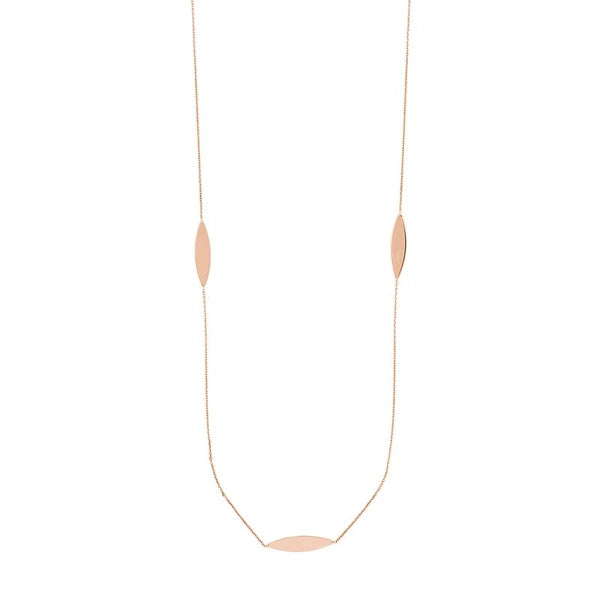 Sterling Silver Marquise Station Long Necklace
