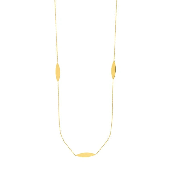 Sterling Silver Marquise Station Long Necklace