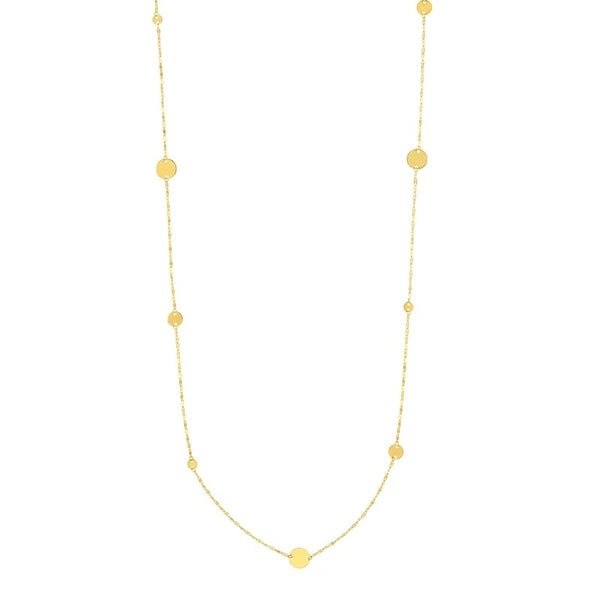 Long Hammered ForzentiN/A Necklace with Discs