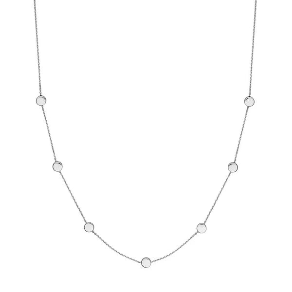 Sterling Silver Flat Bead Necklace