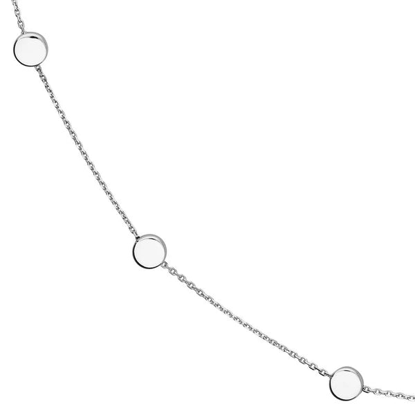 Sterling Silver Flat Bead Necklace