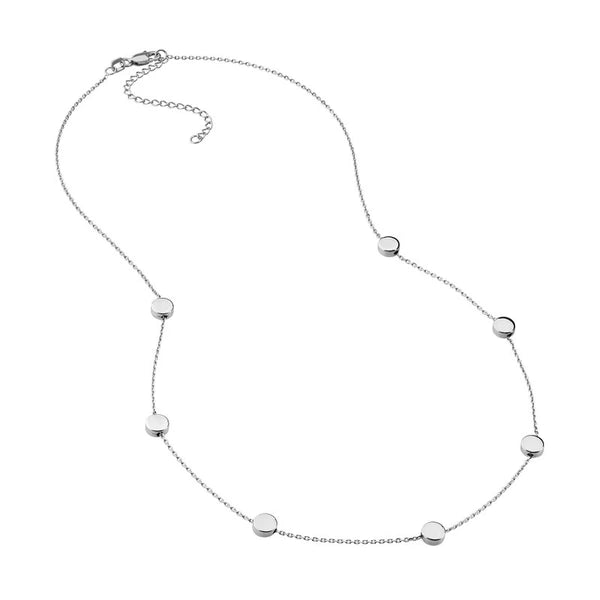 Sterling Silver Flat Bead Necklace
