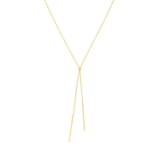 Double Staple Bar Lariat Necklace