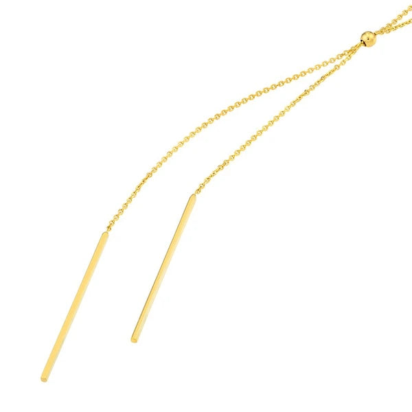 Double Staple Bar Lariat Necklace