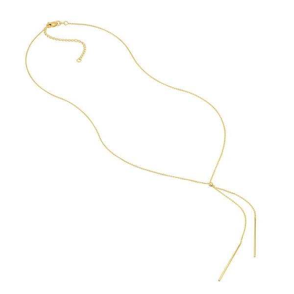Double Staple Bar Lariat Necklace