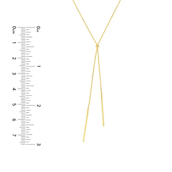Double Staple Bar Lariat Necklace