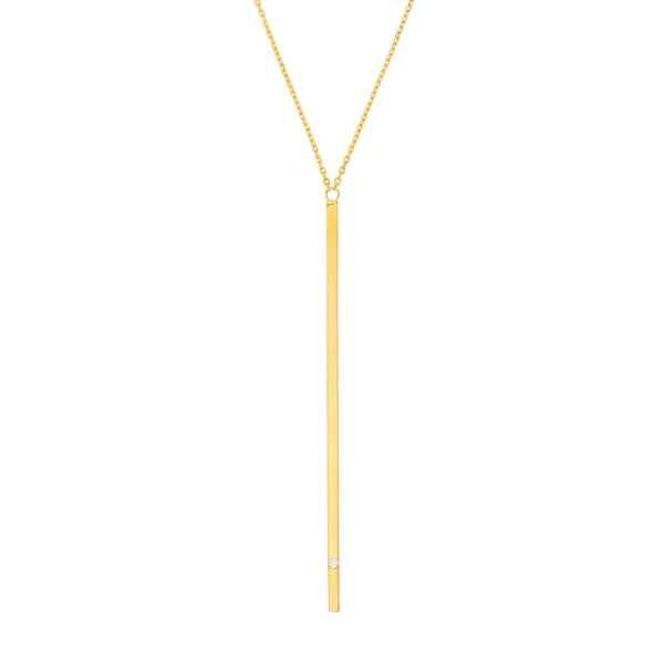 Vertical Bar Necklace with 1/2pt Diamond